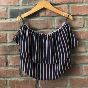Garage red white and blue crop top size S NWT